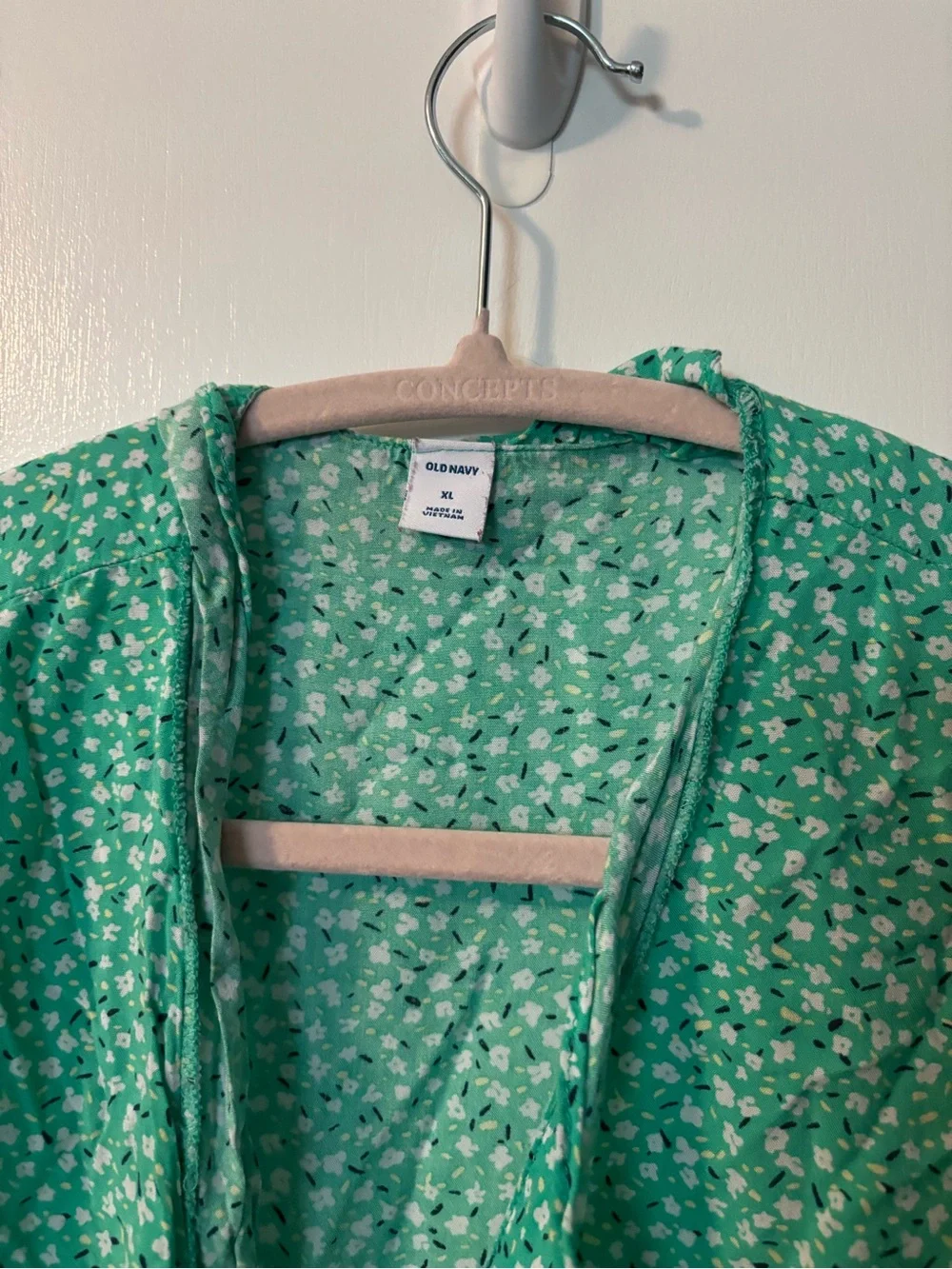 Cottagecore Coquette Fairycore Lightweight Green Floral Wrap Top XL